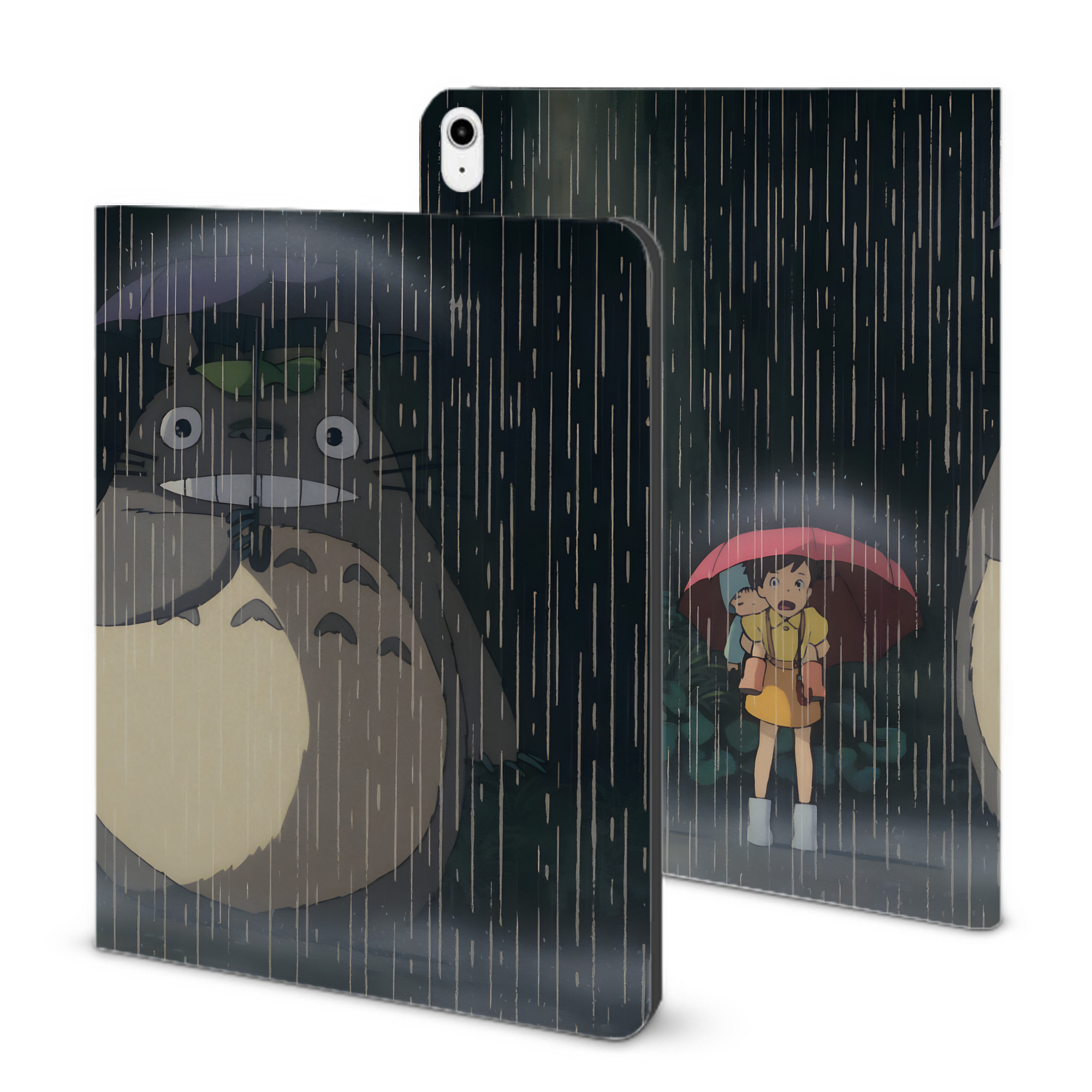 （画像用） となりのトトロ 草壁メイ 草壁サツキ My Neighbor Totoro Satsuki Kusakabe Mei Kusakabe IPadケース ペンホルダー付き ブックスタイルデザイン
